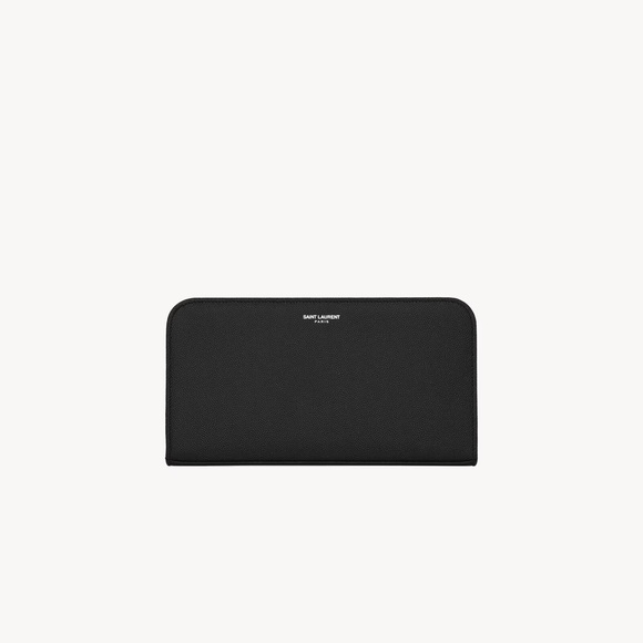 Saint Laurent Zip Around Wallet in Grained Leather - Picture 1 of 11